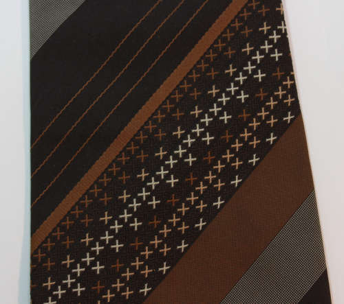 Dark Brown Striped Pattern Classic Necktie by Trevira