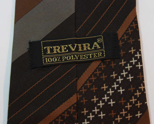 Dark Brown Striped Pattern Classic Necktie by Trevira