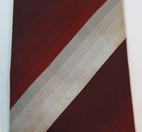 Maroon and Light Grey Striped Classic Necktie by Curzon