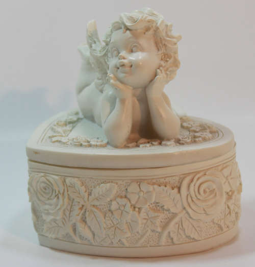 Heart Shaped Trinket Box with Cupid