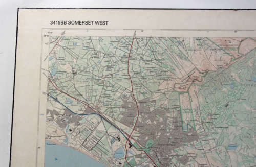 Topographical Map of Somerset West Laminated Blockmounted