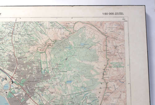 Topographical Map of Somerset West Laminated Blockmounted