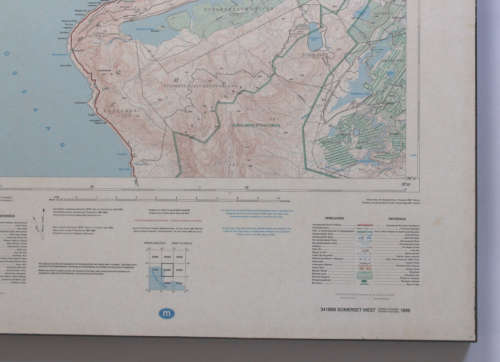 Topographical Map of Somerset West Laminated Blockmounted