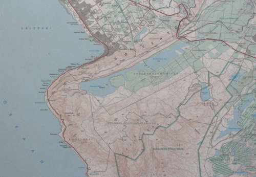 Topographical Map of Somerset West Laminated Blockmounted