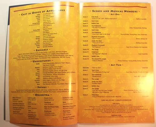 The Lion King Capitol Theatre Sydney Production 2004 Official Programme With Ticket
