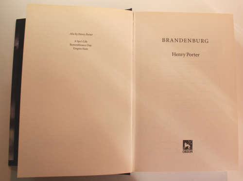 Brandenburg by Henry Porter Hardcover Book