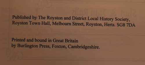 Royston 1900 by S and J Ralls Softcover Book