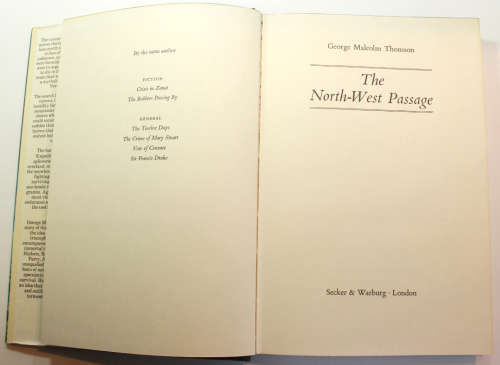The North West Passage by George Malcolm Thomson First Edition Hardcover Book