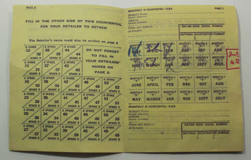 Replica British National Registration Identity Card and Ration Book Supplement
