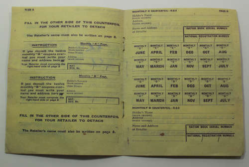 Replica British National Registration Identity Card and Ration Book Supplement