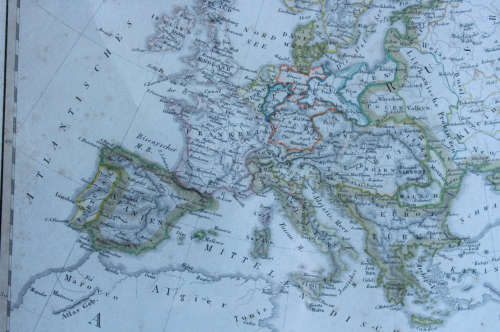 `Europa mit politischer Begranzung der einzelnen Staaten`  Map 1826 by Adolf Stieler Framed Print