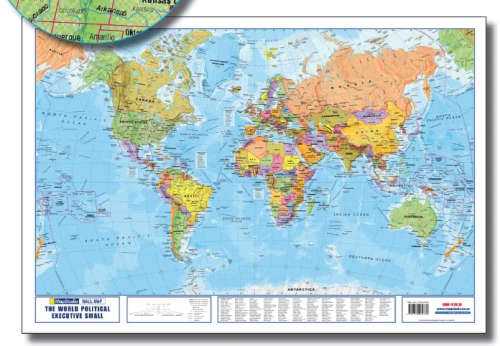 World Political Map Poster Size Laminated