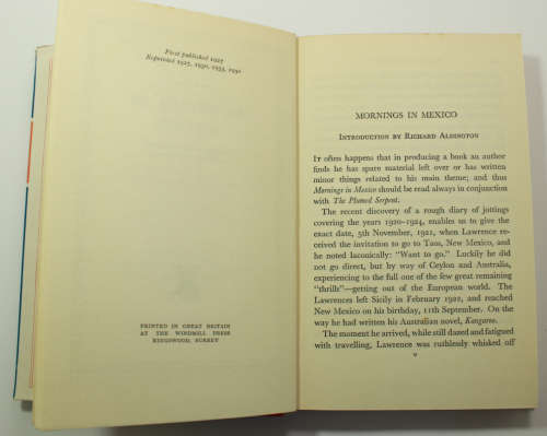 Mornings In Mexico by D H Lawrence Hardcover Book