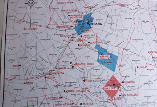 Rand Mines Coalfields Witbank Middelburg 1950 -  Reproduction Print @ A1 Size.