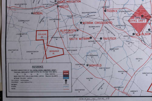 Rand Mines Coalfields Witbank Middelburg 1950 -  Reproduction Print @ A1 Size.