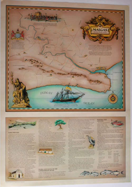 Malgas Breede River Pictorial Map and History Poster