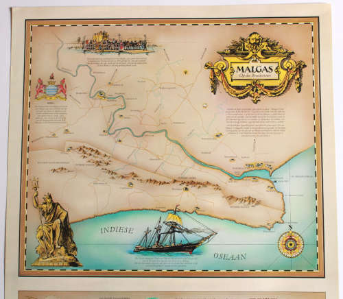 Malgas Breede River Pictorial Map and History Poster