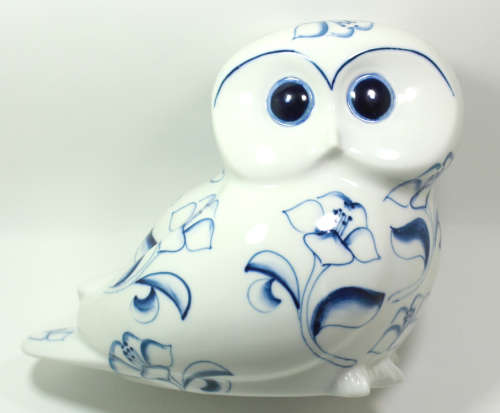 Blue and White Owl Ornament