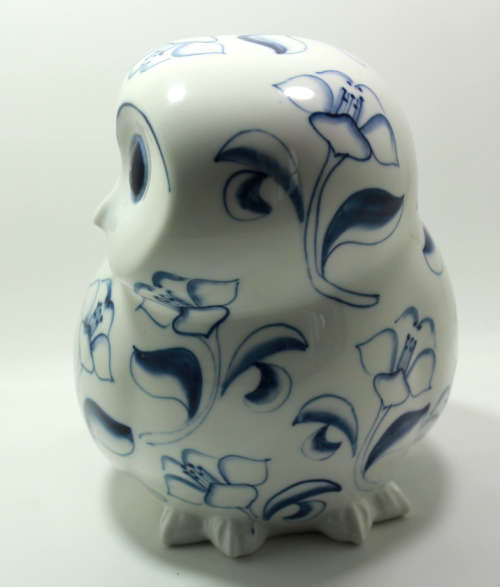 Blue and White Owl Ornament