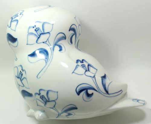 Blue and White Owl Ornament