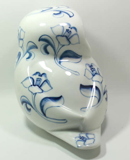 Blue and White Owl Ornament