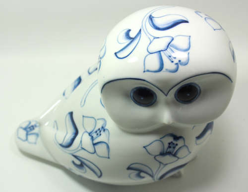 Blue and White Owl Ornament