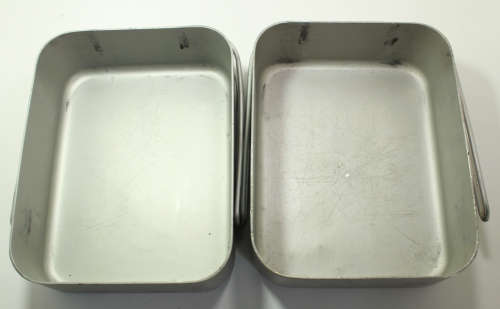 Pair of Folding Aluminium `Dixie` Mess Kits for Campers with Fold Up Cutlery