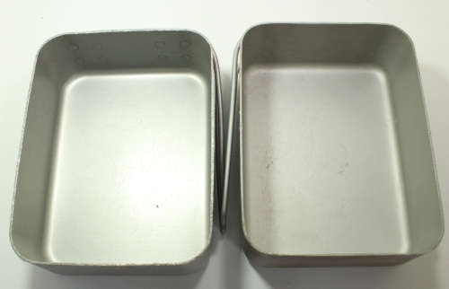 Pair of Folding Aluminium `Dixie` Mess Kits for Campers with Fold Up Cutlery