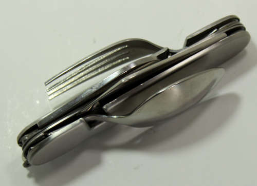 Pair of Folding Aluminium `Dixie` Mess Kits for Campers with Fold Up Cutlery