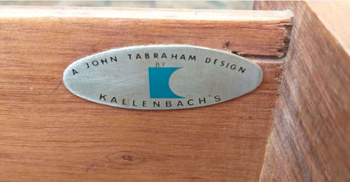 Classic 1970`s John Tabraham Design Solid Kiaat Headboard and Sidetables for Kallenbach`s
