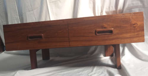 Classic 1970`s John Tabraham Design Solid Kiaat Headboard and Sidetables for Kallenbach`s