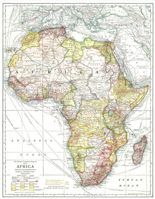 National Geographic Africa 1909 Poster Map Digital Download