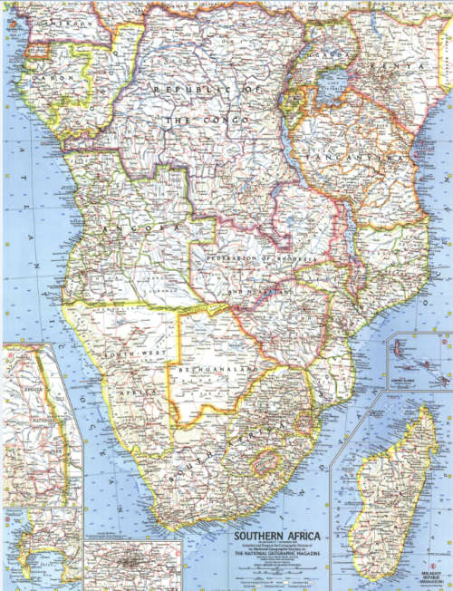 National Geographic Africa 1962 Poster Map Digital Download