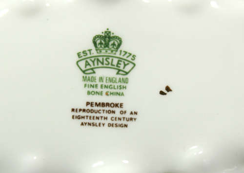 Aynsley Fine Bone China `Pembroke` Pattern Footed Shell Shaped Dish