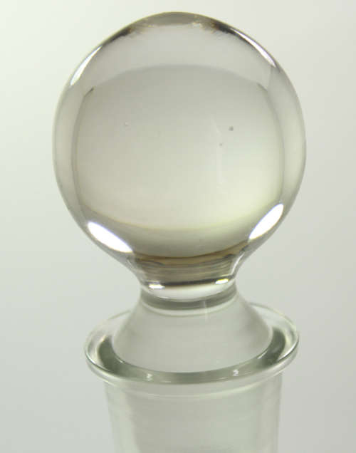 Large Round Decanter with Round Stopper by Buckingham, Made In Romania