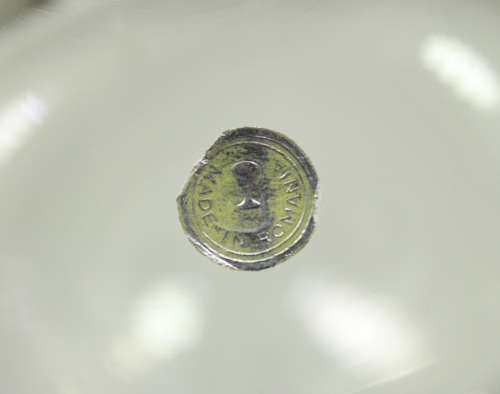 Large Round Decanter with Round Stopper by Buckingham, Made In Romania