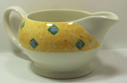 Churchill Tableware Ports Of Call Yellow Pattern Sauce Jug by Jeff Banks