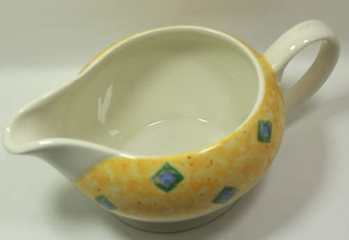 Churchill Tableware Ports Of Call Yellow Pattern Sauce Jug by Jeff Banks