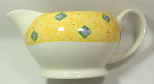 Churchill Tableware Ports Of Call Yellow Pattern Sauce Jug by Jeff Banks