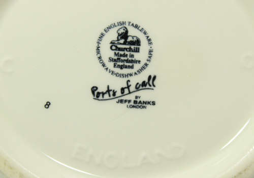Churchill Tableware Ports Of Call Yellow Pattern Sauce Jug by Jeff Banks