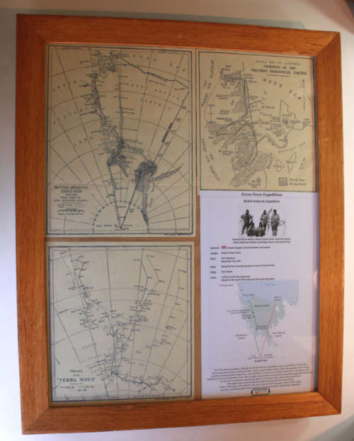 British Antarctic Terra Nova Expedition 1910-1913 Maps Of The Exploration Framed