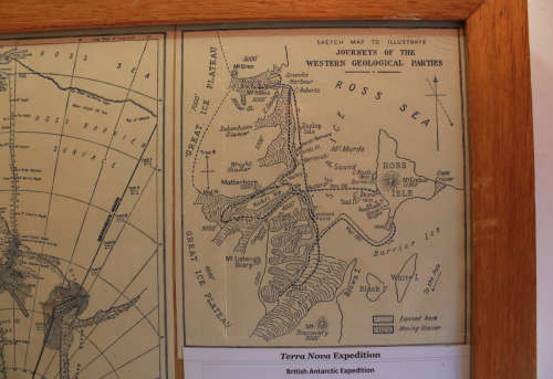 British Antarctic Terra Nova Expedition 1910-1913 Maps Of The Exploration Framed