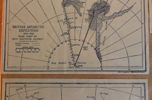 British Antarctic Terra Nova Expedition 1910-1913 Maps Of The Exploration Framed