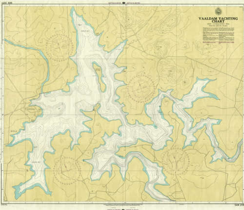 Vaal Dam Yachting Chart 1974 SAN 2051 Poster Map Digital Download