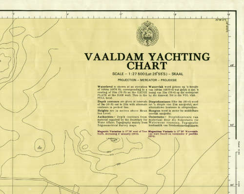 Vaal Dam Yachting Chart 1974 SAN 2051 Poster Map Digital Download