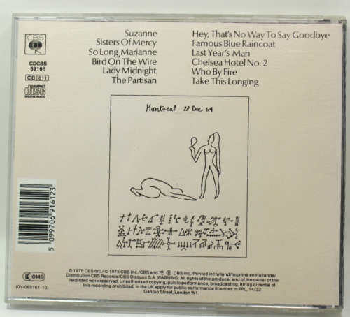 Leonard Cohen Greatest Hits CD