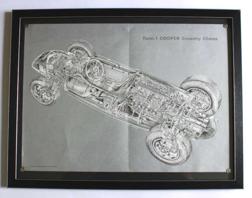 Cooper-Climax T51 Engineering Drawing by James A Allington Framed