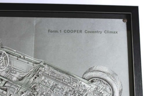 Cooper-Climax T51 Engineering Drawing by James A Allington Framed