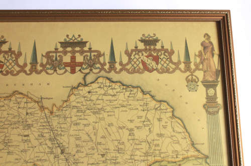 Yorkshire North Riding Map 1840`s By Thomas Moule Framed Print.