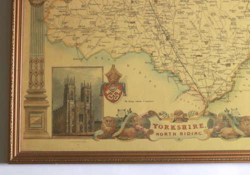 Yorkshire North Riding Map 1840`s By Thomas Moule Framed Print.